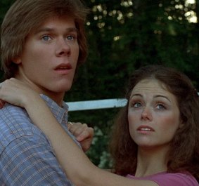 Kevin Bacon and Jeannine Taylor in Friday the 13th.