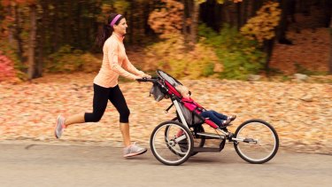 out and about running pram