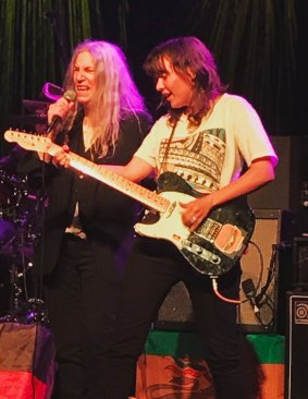 Courtney Barnett and Patti Smith perform together at Festival Hall, Melbourne, on April 21, 2017