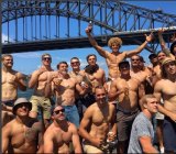 A photo Mitchell Pearce posted on Instagram of his team-mates on  the cruise on Sydney Harbour on Australia Day.