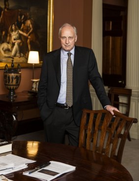 Former prime minister Paul Keating in his office in Potts Point.    