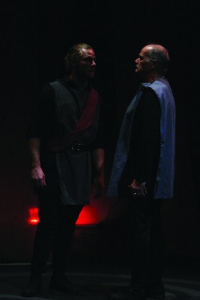 There is a sinister edge to <i>Macbeth</I>, starring Chris Zuber, left, and David Bennett.