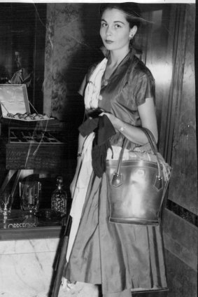 Phoebe Macarthur-Onslow in Sydney for a day of shopping in 1957.