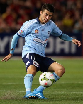 Terry Antonis in action for the Sky Blues.