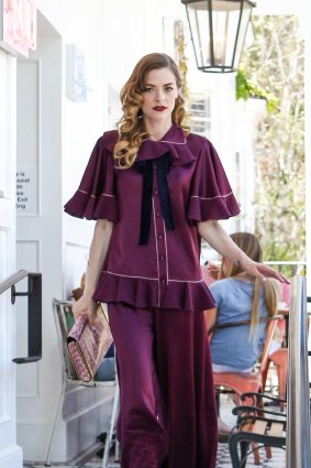 Jaime King reminds us how lush and gorgeous purple is, combining richness with boldness with slimming-ness.