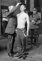 A World War I enlistment medical examination.