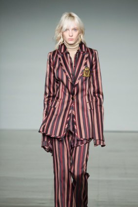 A striped pantsuit at Zimmermann.