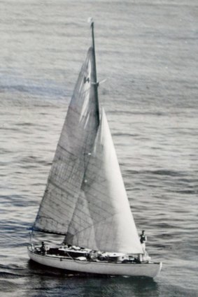 The yacht Rani after it finished the first Sydney-Hobart race.