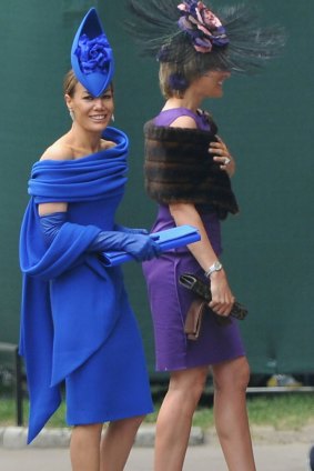Tara Palmer-Tomkinson arrives to attend the wedding of Prince William to Catherine Middleton at Westminster Abbey on April 29, 2011.