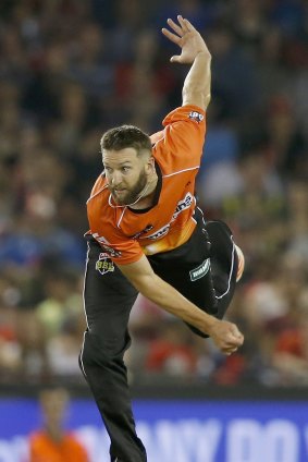 Letting fly: The Scorchers Andrew Tye has enjoyed a great career after a last start to top-level cricket.