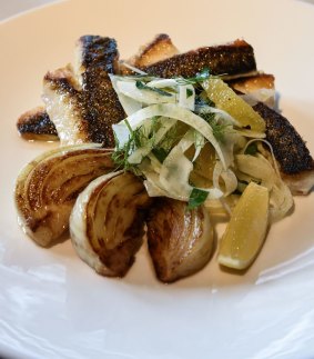 Grilled rock flathead fillets with fennel and orange salad at Rockpool
