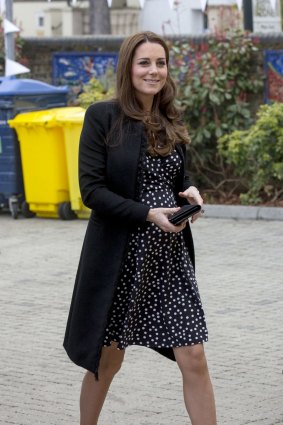 The Duchess of Cambridge steps out in a maternity dress in March. 