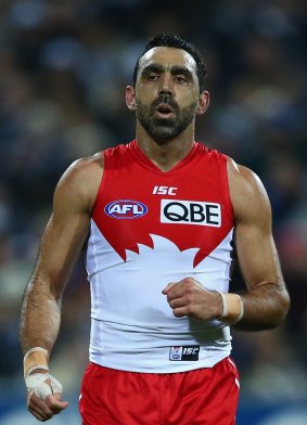 Adam Goodes will again be under the spotlight when Sydney take on Collingwood this round.