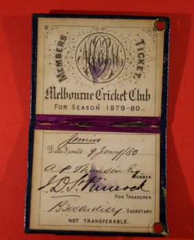 A membership pass in the form of a ticket, 1879/80.