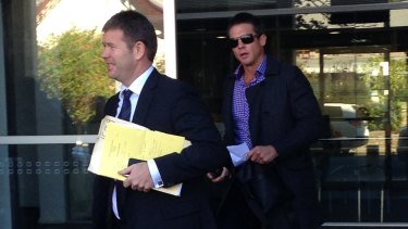 Ben Cousins appears in court in Fremantle on Wednesday morning.