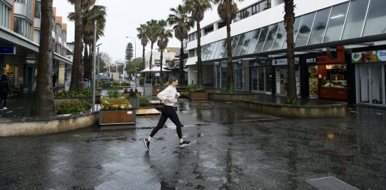 Due to the tightening of restrictions to stop the spread of COVID-19 Bondi Beach is quieter then previous weekends. July 10, 2021. Photo: Rhet Wyman/SMH