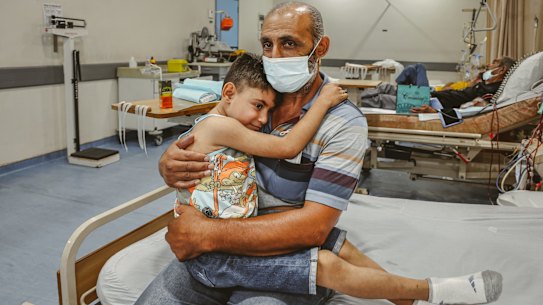 Issa Khalil Bilal is 9 years old and spent almost 9 months between home and the hospital his mother said.
He has a chronic disease called Â«Â Kidney Failureâ but he is in a critical situation.
 His parents have to drive 85 km to Rafik Hariri Hospital  from their home in Tripoli ( 1 hour from the city) 3 days a week and the other days at home Issa has to stay connected to a machine 16 hours a day to provide him water. Â«Â We have to distract him at home, we should stay with him and play because it is not easy for him, and sometime when we donât have electricity, I put the machine on the balcony so that he can still feel some breezeÂ and pray for the time to pass. Â»
Issa already removed his left kidney and he has 2 other one damaged. His father is his donor organ. Â«Â Thatâs what we should do. I would do everything for him even if I am tired. every 2 days I need to fill my car with gas for 250 000 Lebanese pounds to the hospital.Â Â»Â Lebanon is going through the worst economic crisis in history. Just to get gasoline, people must wait hours in line Â«Â I had this card from the hospital to make me pass the queue but now it doesnât work anymore and I donât have time.Â Tell me, how can we survive?Â Â» Beirut, September 1 2021. Photo: Carmen Yahchouchi for SMH Lebanon economic collapse