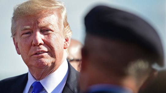 US President Donald Trump in Vienna, Ohio.