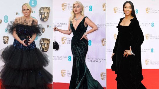 Rebel Wilson, Lady Gaga, and Naomi Campbell at the BAFTA Awards.