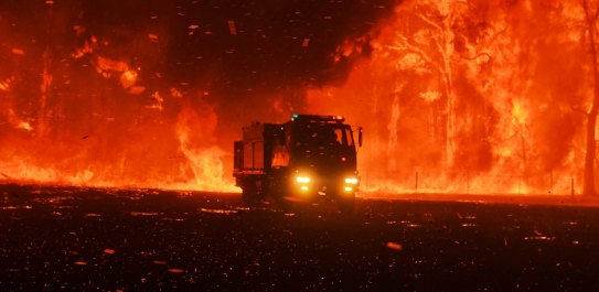 Fire erupted from the bush almost crossing Silverdale road, Orangeville. 
