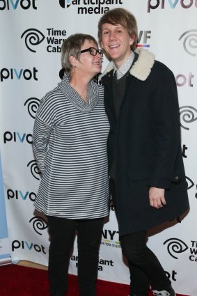Josh Thomas with his mother Rebecca at a screening of Please Like Me in New York last year.