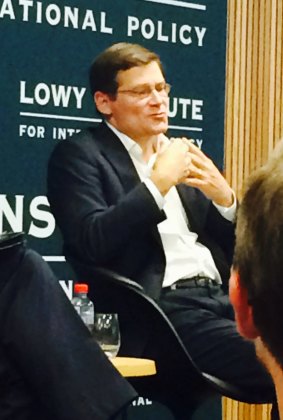 Former CIA deputy director Michael Morell speaks at the Lowy Institute on Tuesday evening.