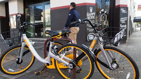 Richmond residents say the yellow bikes are clogging footpaths and bike racks.