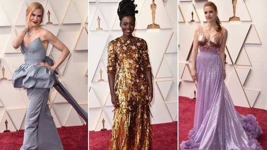 Nicole Kidman, Lupita Nyong'o, and Jessica Chastain attend the Oscars.