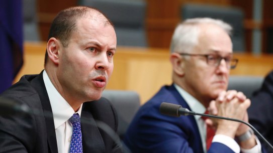 Minister for Environment and Energy Josh Frydenberg and Prime Minister Malcolm Turnbull as they unveiled the National Energy Guarantee in October.