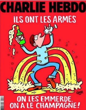 The cover of Charlie Hebdo after the Paris attacks. 
