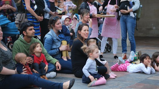 Mums, Dads and kids turned out to support breastfeeding in Perth.