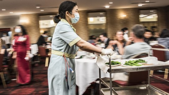 Chinatown Sydney with old and new sections.
Pictured is the famous Marigold Restaurant Yum Cha lunch time.
13th November 2021.
Photo: Steven Siewert