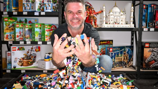 Sean McConville in his second-hand LEGO store