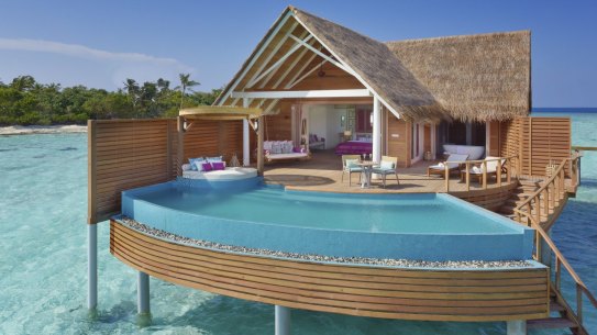 An overwater bungalow at Milaidhoo Maldives starts from $A2600 a night.