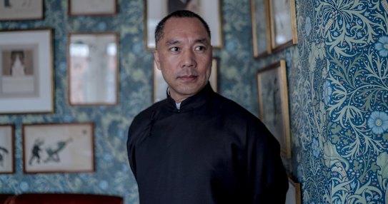 Guo Wengui, who has been living outside China for more than two years, at the prestigious Mark's Club in Mayfair, London, in March.
