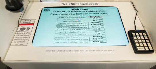 An electronic polling place, where you can cast a pre-poll vote from September 27.