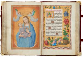"Virgin and Child on a crescent
moon" from the Rothschild Prayerbook.