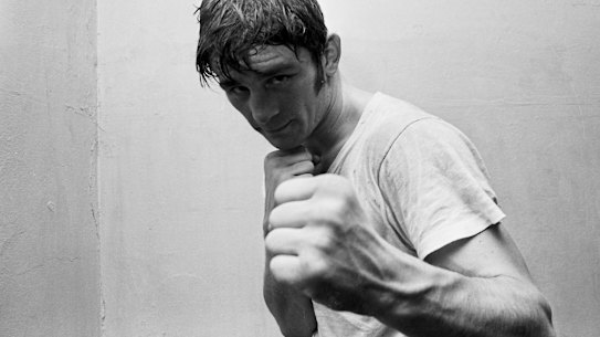 Australian boxer, Johnny Famechon, trains for a title fight in Sydney in 1969. 