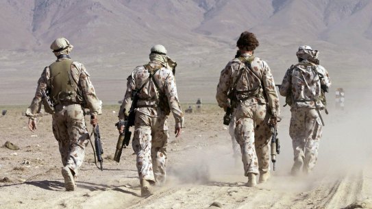 Australian special forces soldiers take part in a training exercise in Afghanistan in 2002