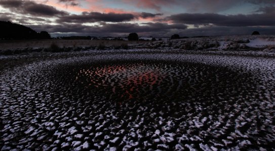 Snow falls across the Central Tablelands, around Oberon and Black Springs, settling on the barren paddocks and dried dams.