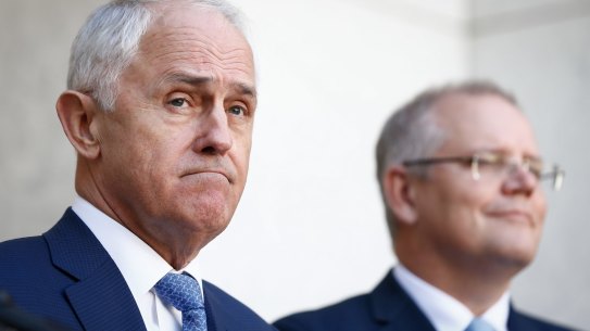 Retreat: Prime Minister Malcolm Turnbull and Treasurer Scott Morrison.