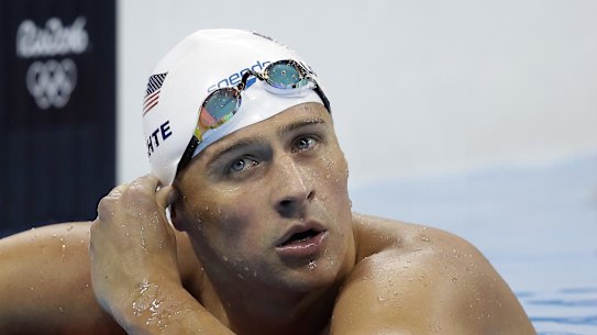 United States' Ryan Lochte checks his time in a men's 4x200-meter freestyle heat last week in Rio.