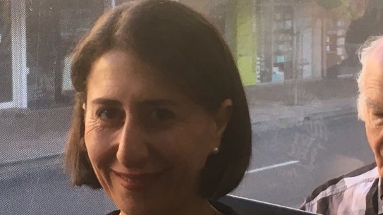 Gladys Berejiklian on her way to work on Monday.