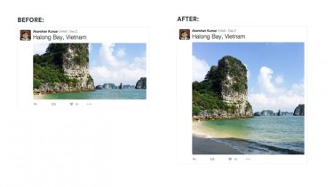 Twitter's new look: images are uncropped and can potentially dominate your feed.