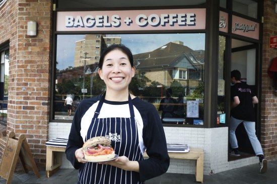 Chef Tomoko Niwa at Best Bagel Co. in Cremorne.