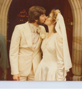 "We've had a strong dress in a strong family," says Marushcka Loupis, pictured at her 1978 wedding to George.