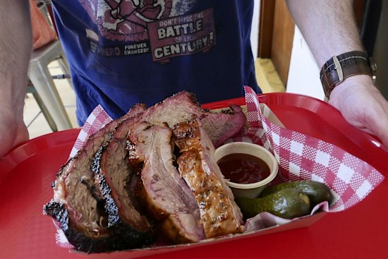 Smoked beef brisket from Hughes Barbecue.