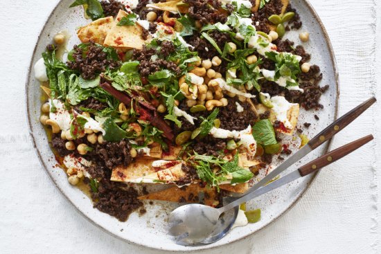 Beef, chickpea and cashew fatteh.