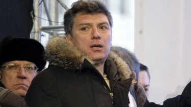 Russian opposition leader Boris Nemtsov, right.