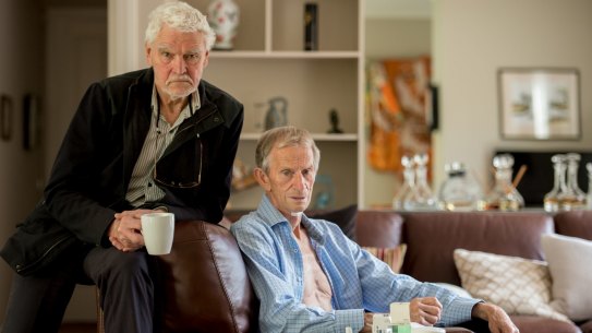 Dr Rodney Syme and Bernard Erica who is dying of tongue and lung cancer.